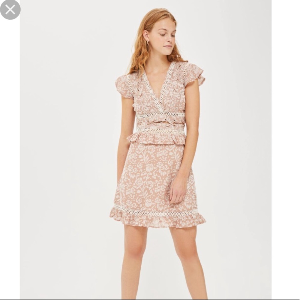 Topshop Frill Detail Skater Dress